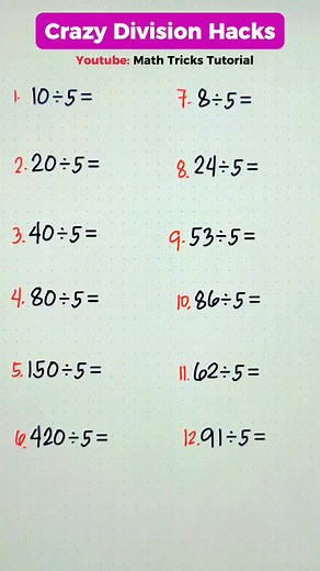 4.1K views · 48 reactions | Useful Division Hacks That You Should Know! #MathTricksTutorial | Math Tricks Tutorial | Facebook