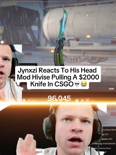 Jynxzi Reacts to HIVISE's $2000 CS:GO Knife Pull