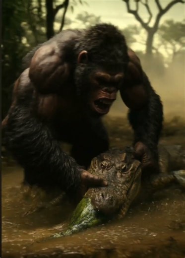 Crocodile vs. python: Who is the survivor?#AI #Illustration #animals ＃Wildlife #funny