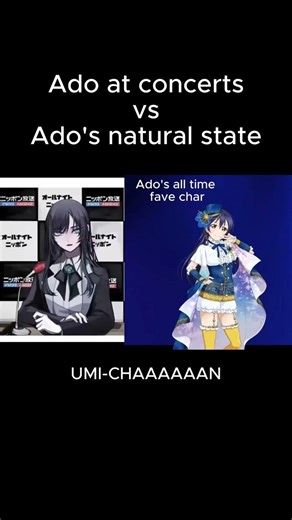ADO at concerts VS Natural State #Ado #JPop #Adosinger #japanesesinger #utaite ADOMINATIONNNN