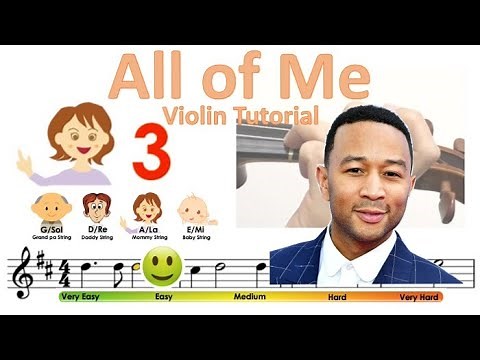 All of me by John Legend sheet music and easy violin tutorial