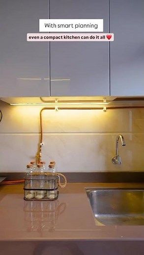 Compact Kitchen Design That Does It All | Smart Space Planning ✨
