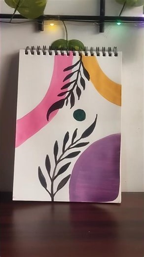 Simple Nature-Inspired Painting | Easy Art for Beginners #painting #aesthetic #leafpainting #shorts