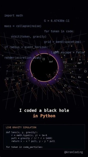 I Coded a Black Hole in Python#short#