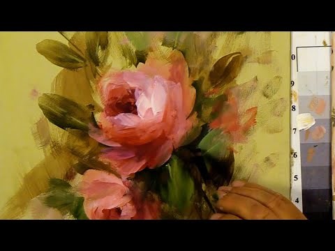 Basic Acrylic Rose Negative Painting Technique
