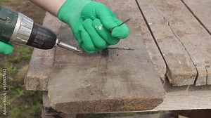 screw in the self-tapping screw with a drill