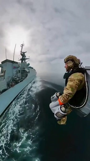 Jet Pack Boarding a Moving Ship