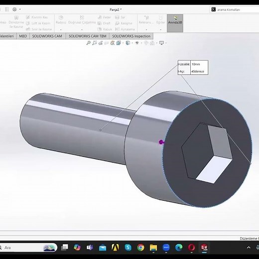 Satisfying CAD Design Allen Screw in SolidWorks #Shorts #solidworks #automobile