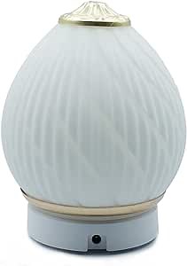Aroma Diffuser Ultrasonic Essential Oil Aromatherapy Diffusers Stress Relaxing Ceramic Humidifier Adjustable Mist Mode Waterless Auto Shut-Off for Office Home Baby Study Yoga Spa White (Gold)