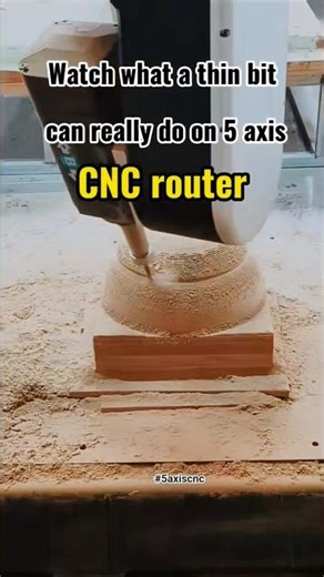 5 Axis CNC Router Fine Milling a Wood Ball Mold