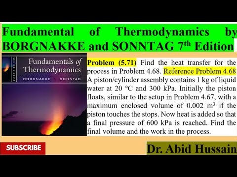 Find heat transfer for the process in Problem4.68|P-5.71| Fundamental of Thermodynamics by BORGNAKKE