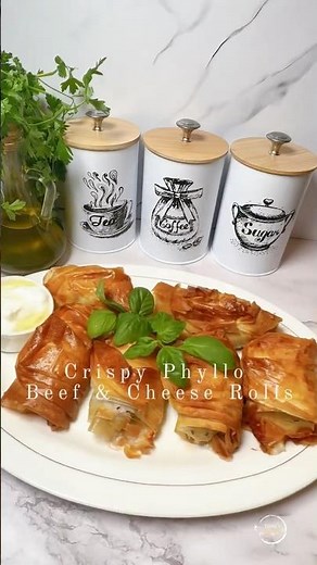Crispy Phyllo Beef & Cheese Rolls#easyrecipe #homemade #phyllodough