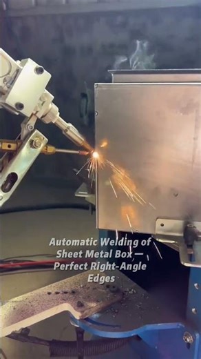 Automatic Welding of Sheet Metal Box — Perfect Right-Angle Edges#automaticwelding #metalfabrication