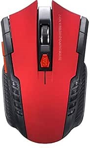 2.4 GHz Optical Wireless Mouse for Laptop and Computer, USB Nano Receiver, Red