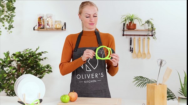 Oliver's Kitchen ® Apple Corer & Slicer - Our Fruit Cutter Is The Easy Way to Get Your 5 a Day - This Time Saving Apple Cutter Effortlessly Slices Fruit - Comfortable Non-Slip Handle - No More Knives!