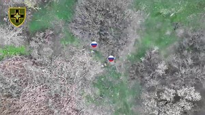 Column of a Russian Tank   2 Assault Vehicles Loaded Down with Tons of Metal