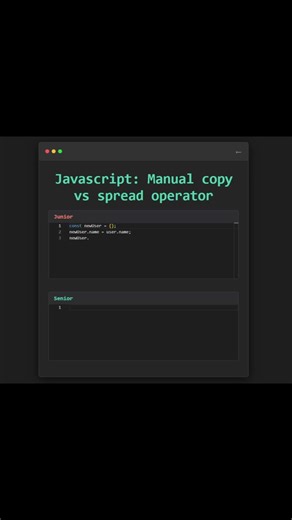 Junior vs Senior Code: spread operator #javascript