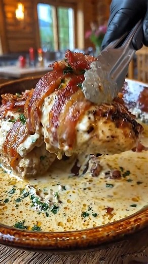 🥓🧀 Creamy Bacon Garlic Chicken | Juicy Chicken Breast in a Rich Parmesan Sauce 🔥
