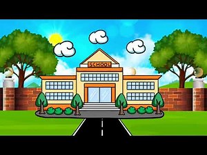 background animasi bergerak gedung sekolah | school background no copyright