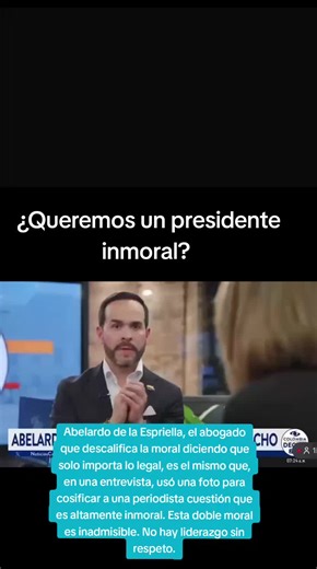 Abelardo de la Espriella, el abogado que descalifica la moral diciendo que solo importa lo legal, es el mismo que, en una entrevista, usó una foto para cosificar a una periodista cuestión que es altamente inmoral. Esta doble moral es inadmisible. No hay liderazgo sin respeto. #palomavalencia #alvarouribevelez #colombia #medellin #bogota