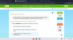 Read the source of the allusion.Sir John Falstaff, a comical ... | Filo