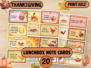 Printable Thanksgiving Lunch Box Notes for Kids: Back to School Kid Affirmations - Etsy Canada