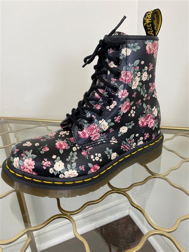 Vintage Dr. Martens Boots 1460 Pascal Floral Docs Leather Lace up Moto Grunge 5 - Etsy