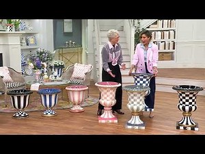 MacKenzie- Childs Decorative Check and Stripe Urns on QVC