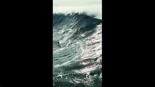 Aerial views of Mavericks' waves in California