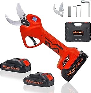 Pikasola Electric Pruning Shears, Cordless Pruner with (1.6 Inch) Diameter, Electric Pruner include Finger Protection Function, Battery Pruner for Tree Branch, Garden.