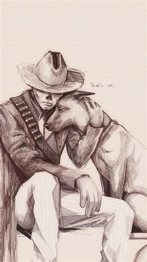Heartfelt Illustration of Companionship in Fallout Art