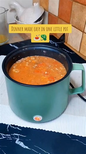 Didn’t expect this mini pot to handle a full meal 😅 Boil and steam together = less mess, less time. Link under the video. #ElectricHotPot #SimpleCooking #MiniKitchen #EasyDinner #OnePotMeal