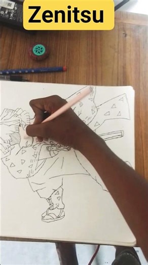 Zenitsu draw from Demon slayer. #anime#Zenitsu#Demonslayer.