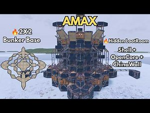 🔥 AMAX - Perfect 2x2 Bunker Base | Hidden Loot | Shell + Open Core + China Wall | Rust Base Design