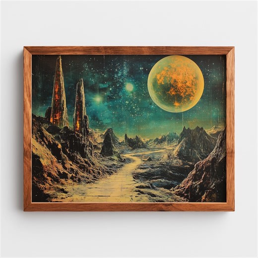 Surreal Alien Landscape Art – Retro Sci-fi Print (digital Download) - Etsy