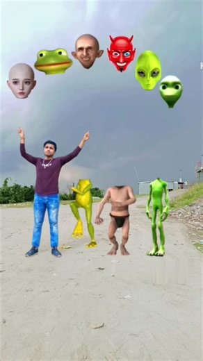 Dami to cosita alien, jocker & dancing frog -Correct head matching game - Magic video #shorts