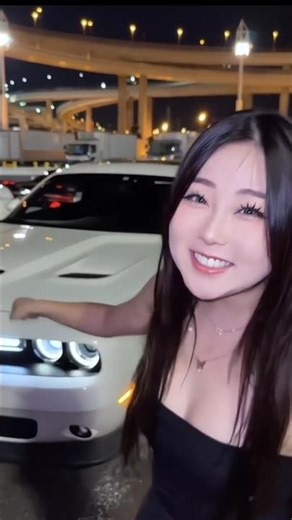 Hana's Cuteness Makes the Dodge Challenger Look Even More Beautiful With Its Fierceness 😍💞 #shorts