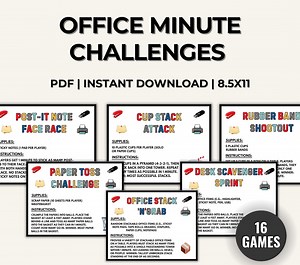 Office Icebreaker Game, Office Minute Games Printable, Office Party Games, Staff Appreciation Games, Office Challenges, Staff Meeting Games - Etsy