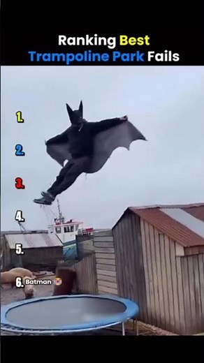 Ranking Best Trampoline Park Fails 😂 | Batman Gone Wrong 🦇 #youtubeshorts