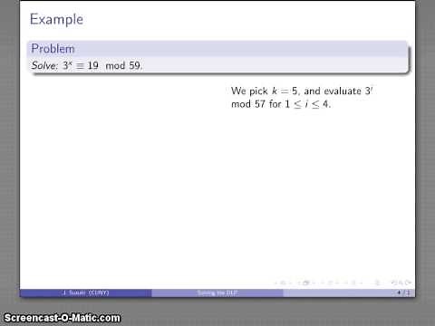 Solving the DLP: Baby Step/Giant Step Algorithm