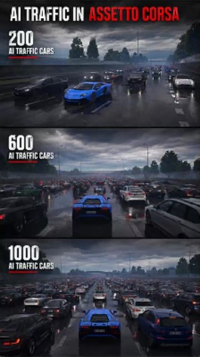 1000 AI traffic in assetto corsa #cars #assettocorsa