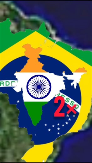 Brazil Is So Big That It Can Fit India 2–3 Times! 🤯🇧🇷| Size Comparison #youtubeshorts #brazil #india