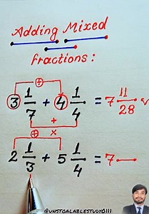 Learn How to Add Mixed Fractions Easily | Math Made Simple #UnstoapableStudy #unstoapablestudy #MathMadeEasy #mathematics #mixedfractions #mathtricks #fractions | Unstoapablestudy0111