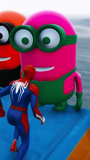 GTA 5 Epic Ragdolls RED SPIDERMAN VS RED MINION VS GREEN MINION (Physics & Funny Fails) ep.1