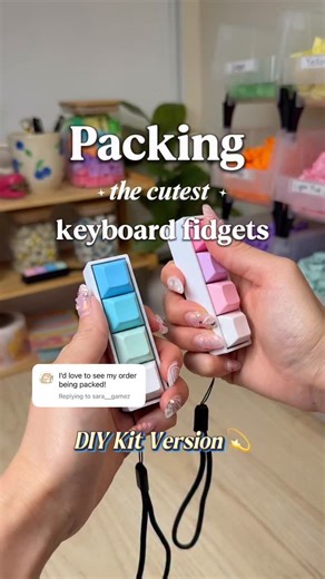 Pacific Paradise Prints | customizable fidget toys on Instagram: "Had way too much fun packing this DIY keyboard fidget kit order 😆✨ This one included two DIY kits ⌨️ 🤍💜🩷 Thocky switches 🤍🩵💚 Creamy switches Build your keyboard fidget exactly how you want—your colors, your sound, your vibe 🤩 Perfect for stress relief, focus, or just satisfying clicks at home. Each DIY kit includes everything you need: ⌨️ Step-by-step video + written instructions ⌨️ Customer care support if you need help ⌨