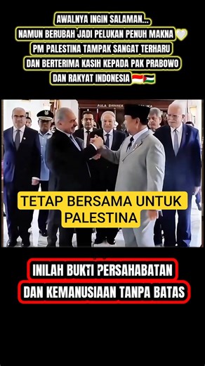 😢🤝 Momen Haru! Pak Prabowo Disalami, Malah Dipeluk PM Palestina🇮🇩🇵🇸 👏