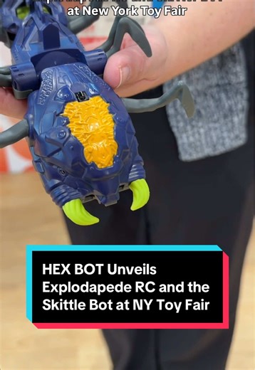 You already know the HEX BOT Smart Gecko. Meet the Explodapede RC and the Skittle Bot. #toyfair #nytoyfair #hexbots #toys #spinmaster @Spin Master