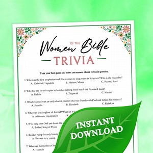 Women of the Bible Trivia Game | Printable for Church Youth Group, Adults, Sunday School, Bible Games Activity for Women’s Ministry - Etsy