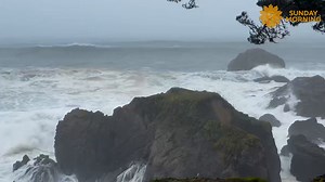 Coastal flooding and high surf struck parts of northern California on Thursday. A look at Timber Cove in Sonoma County, where the National Weather Service said reported “dangerously large breaking waves of 28-to-33 feet” and some “up to 40 feet.” https://cbsn.ws/3RJHYC8 | CBS Sunday Morning