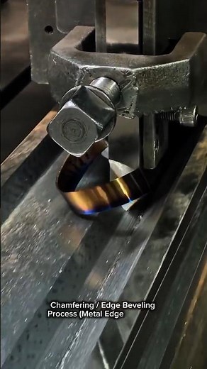 Heavy Steel Plate Beveling Process | Industrial Edge Chamfering Machine in Action